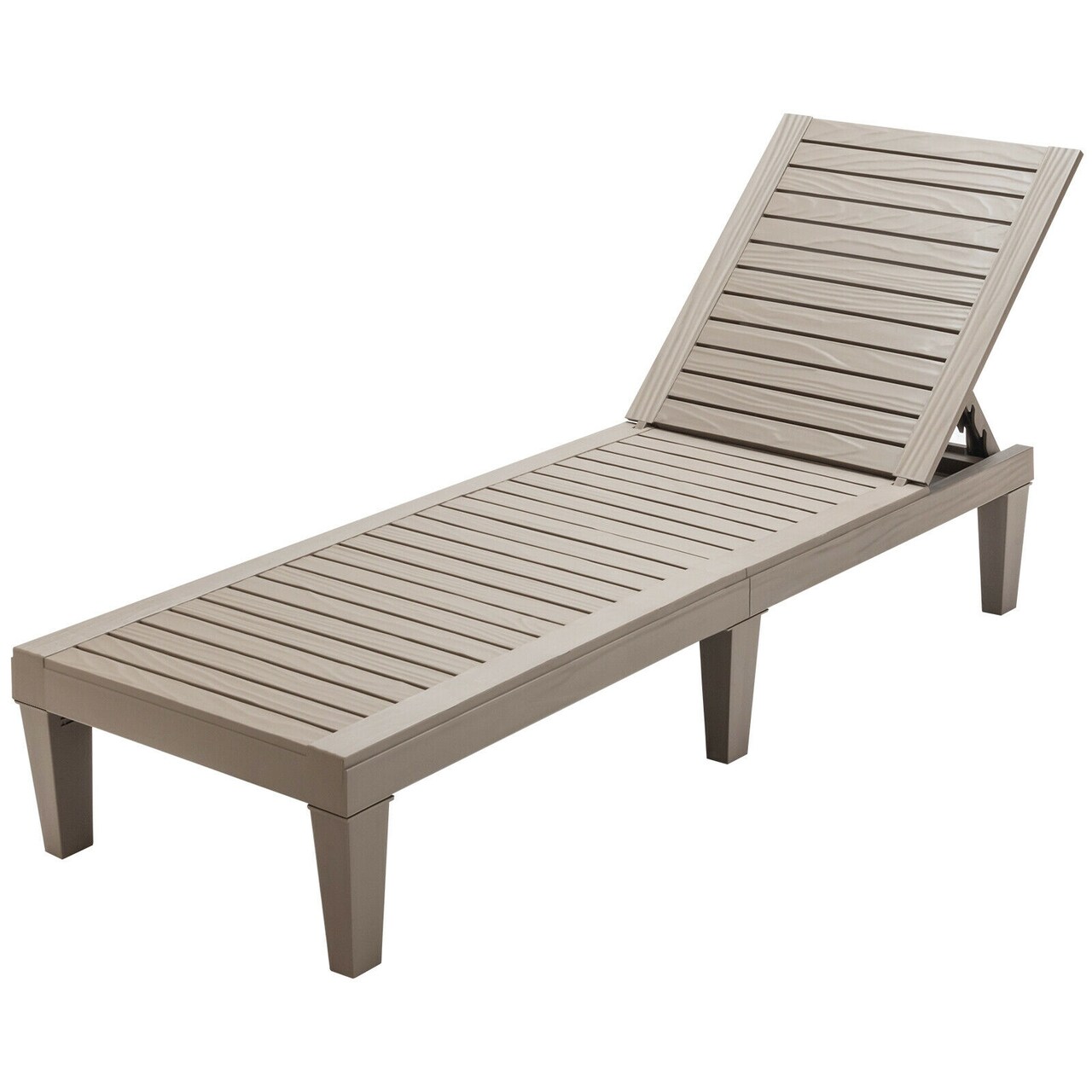 Outdoor Recliner Chaise Lounge Chair Adjustable Height 5 Position Backrest